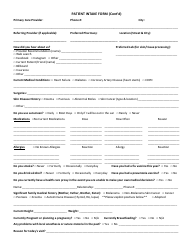 Patient Intake Form - Questions, Page 2