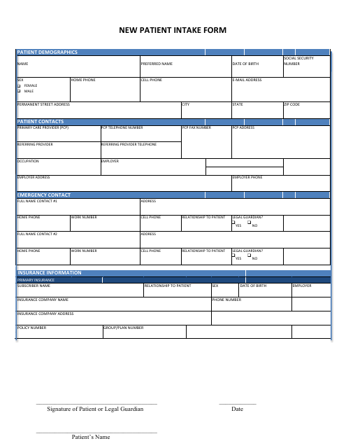 New Patient Intake Form