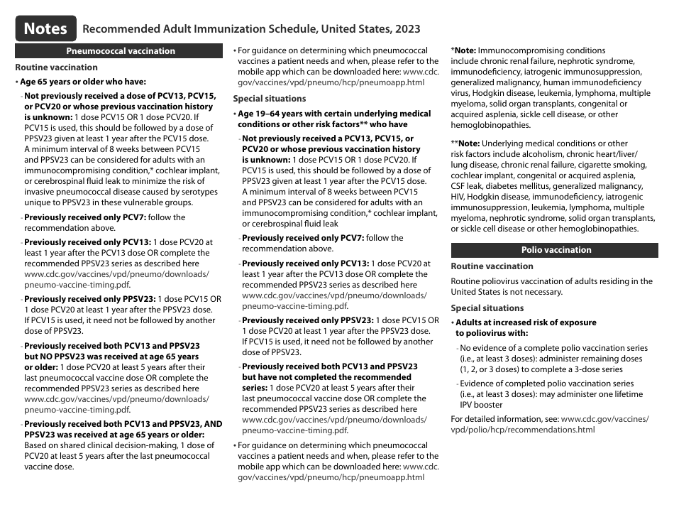 CDC Recommended Adult Immunization Schedule for Ages 19 Years or Older, Page 7