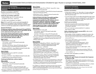 CDC Recommended Child and Adolescent Immunization Schedule, Page 9