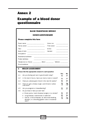 Document preview: Blood Transfusion Service Donor Questionnaire