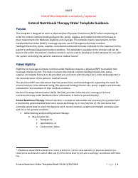Enteral Nutritional Therapy Order Template
