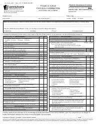 Document preview: Form H511.336 Physical Examination Form (Private or School) - Pennsylvania