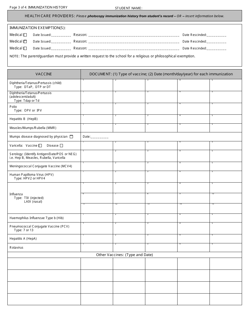 Form H511.336 Physical Examination Form (Private or School) - Pennsylvania, Page 3