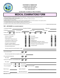 Form IMM/WP MD001 Medical Examinations Form - British Virgin Islands