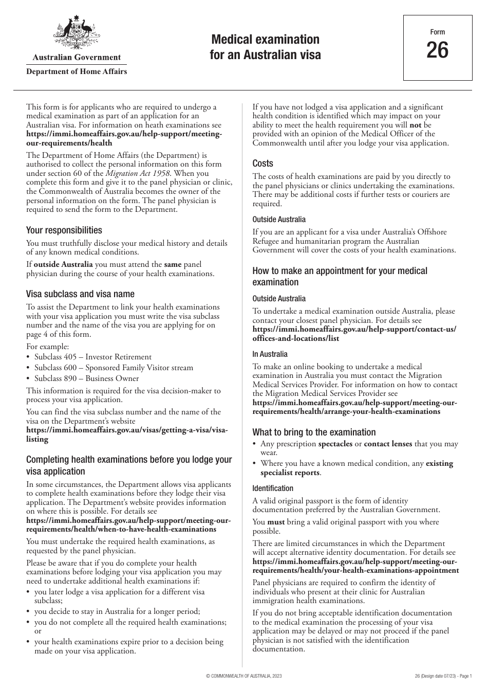 Form 26 - Fill Out, Sign Online and Download Fillable PDF, Australia ...