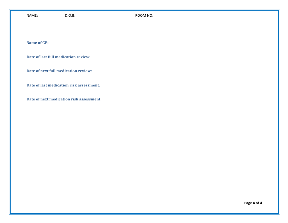 Medication Support Plan, Page 4