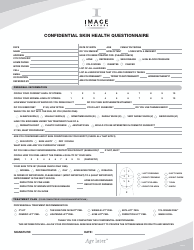 Document preview: Confidential Skin Health Questionnaire - Image Skincare