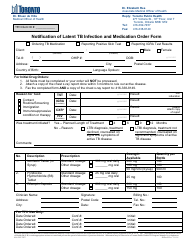 Document preview: Notification of Latent Tb Infection and Medication Order Form - City of Toronto, Ontario, Canada