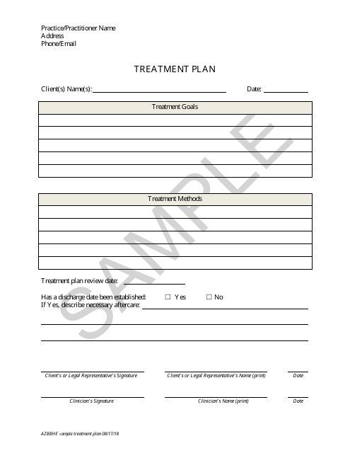 Treatment Plan - Sample