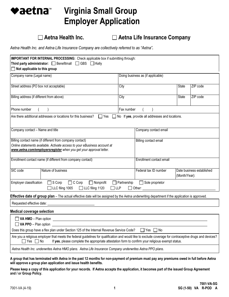 Form 7001-VA - Fill Out, Sign Online and Download Printable PDF ...