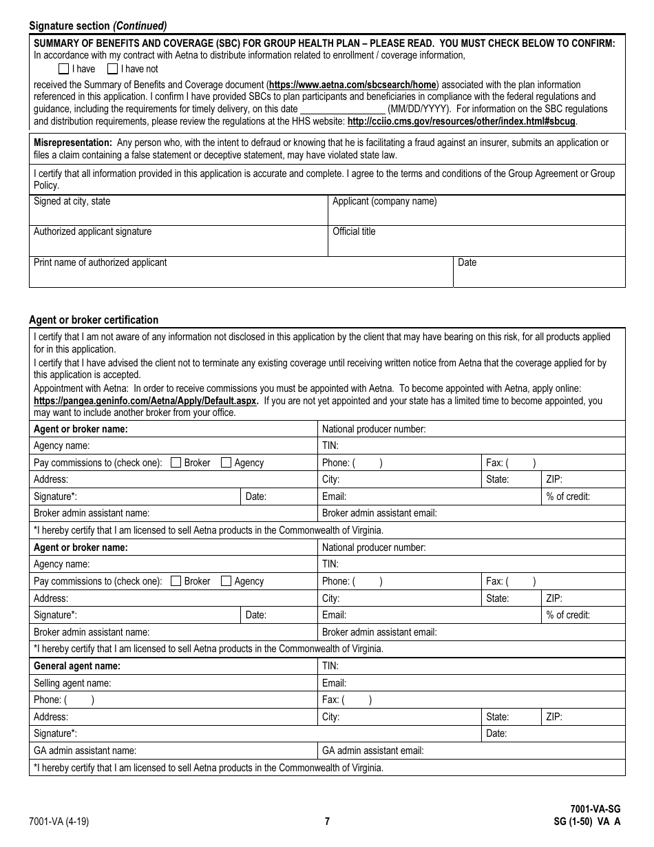 Form 7001-VA - Fill Out, Sign Online and Download Printable PDF ...