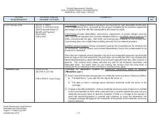 Form Filing Review Checklist - Health Maintenance Organizations (HMOs) (Individual and Small Group) - Virginia, Page 12