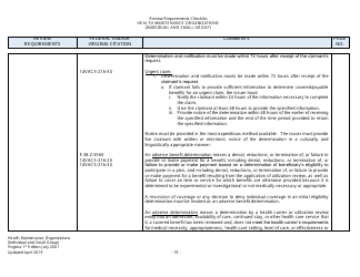 Form Filing Review Checklist - Health Maintenance Organizations (HMOs) (Individual and Small Group) - Virginia, Page 19