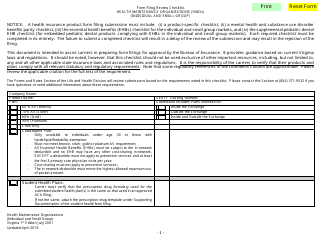Form Filing Review Checklist - Health Maintenance Organizations (HMOs) (Individual and Small Group) - Virginia