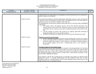 Form Filing Review Checklist - Health Maintenance Organizations (HMOs) (Individual and Small Group) - Virginia, Page 20