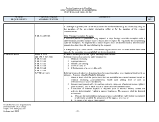 Form Filing Review Checklist - Health Maintenance Organizations (HMOs) (Individual and Small Group) - Virginia, Page 21