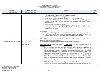 Form Filing Review Checklist - Health Maintenance Organizations (HMOs) (Individual and Small Group) - Virginia, Page 22