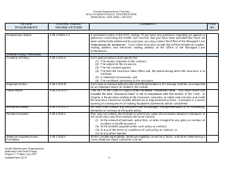 Form Filing Review Checklist - Health Maintenance Organizations (HMOs) (Individual and Small Group) - Virginia, Page 4