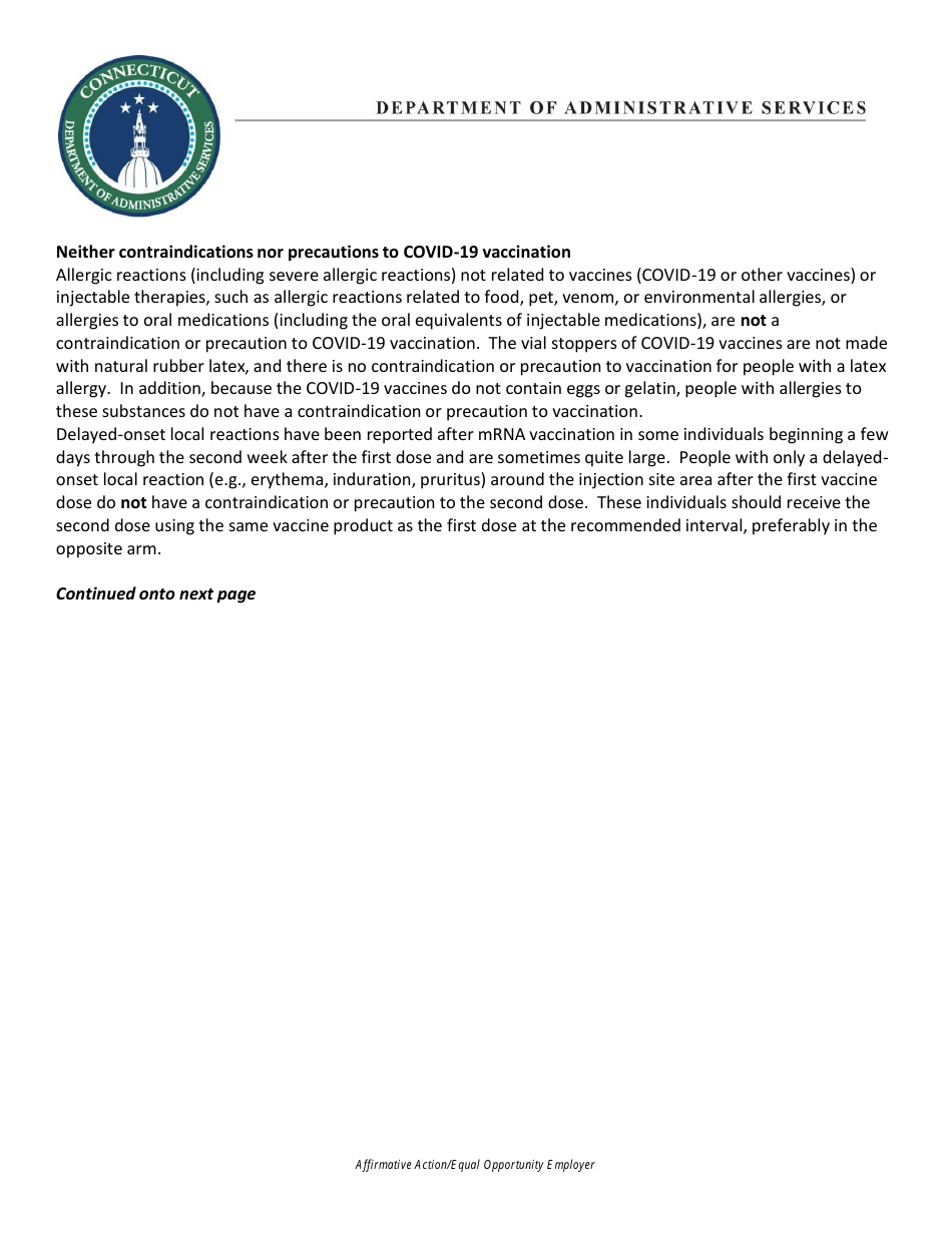 Request for Medical Exemption for Covid-19 Vaccination - Connecticut, Page 3