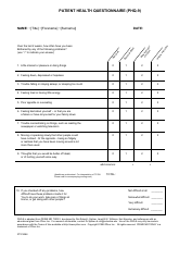 Document preview: Patient Health Questionnaire (Phq-9) - Pfizer Inc.