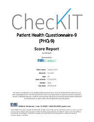 Document preview: Phq-9 Score Report - Pariconnect