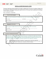 Document preview: Medical Exemption Request Form - Canada
