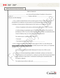 Medical Exemption Request Form - Canada, Page 2