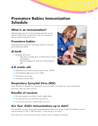 Document preview: Premature Babies Immunization Schedule
