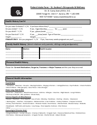 Chiropractic Patient Intake Form - St. Andrew&#039;s Chiropractic &amp; Wellness, Page 2