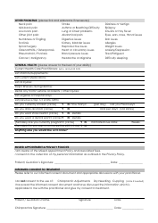 Chiropractic Patient Intake Form - Country Chiropractic, Page 2