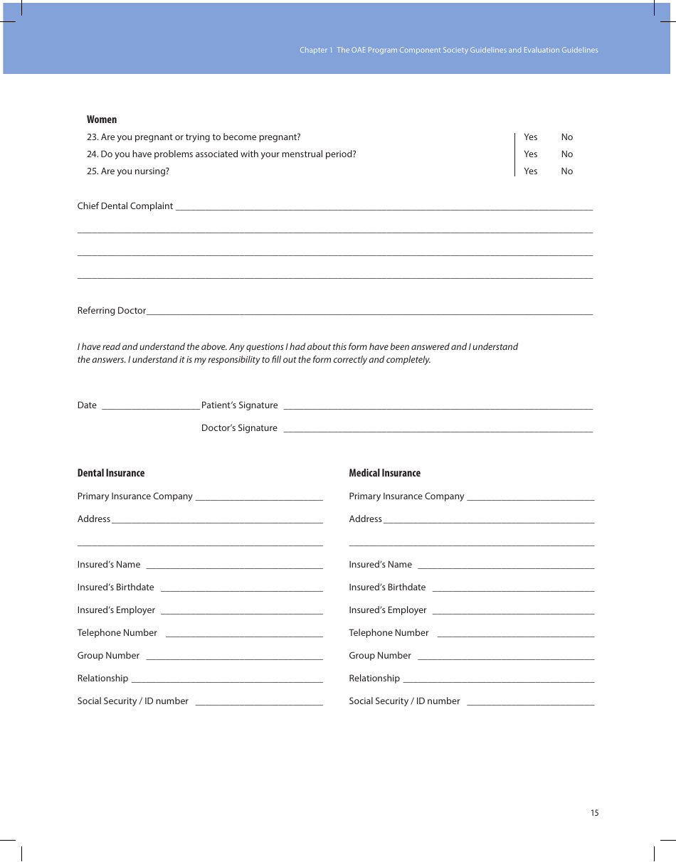 Sample Patient Health History Form - the American Association of Oral and Maxillofacial Surgeons (Aaoms), Page 3