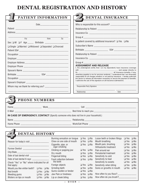 Dental Registration Form image preview