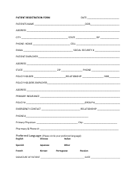 Document preview: Patient Registration Form - Lines