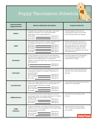 Document preview: Puppy Vaccination Schedule - Meredith Corporation