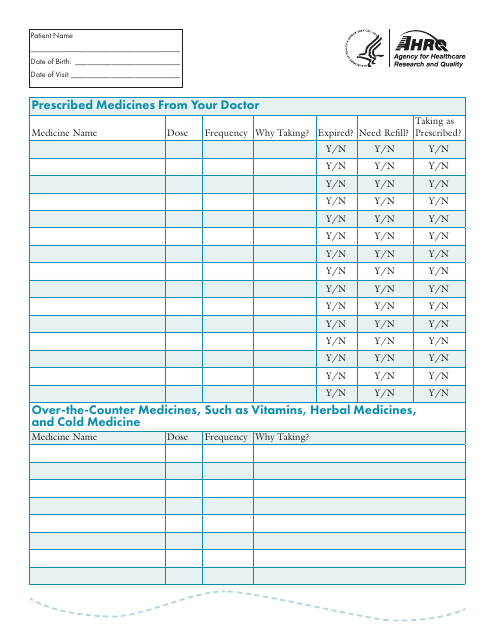 Medication Record Sheet Download Pdf