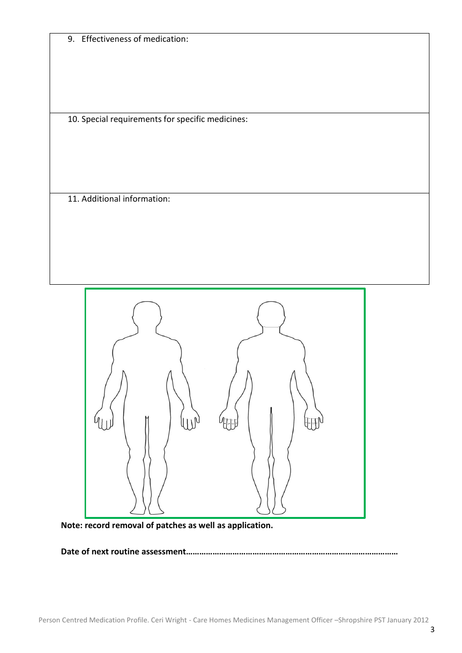 Person Centred Medication Profile Template - Ceri Wright, Page 3