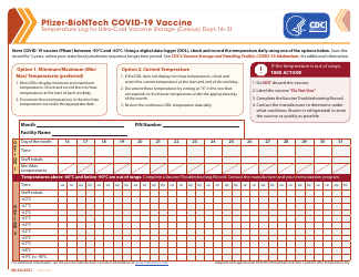 Form CS321570-K Pfizer-Biontech Covid-19 Vaccine Temperature Log for Ultra-Cold Vaccine Storage (Celsius), Page 2