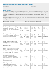 Patient Satisfaction Questionnaire (Psq) - Eportfolio
