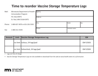 Form 52503 Vaccine Storage Temperature Log (Celsius) - Minnesota, Page 3