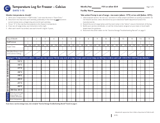 Temperature Log for Freezer - Celsius
