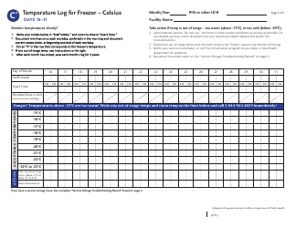 Temperature Log for Freezer - Celsius, Page 2
