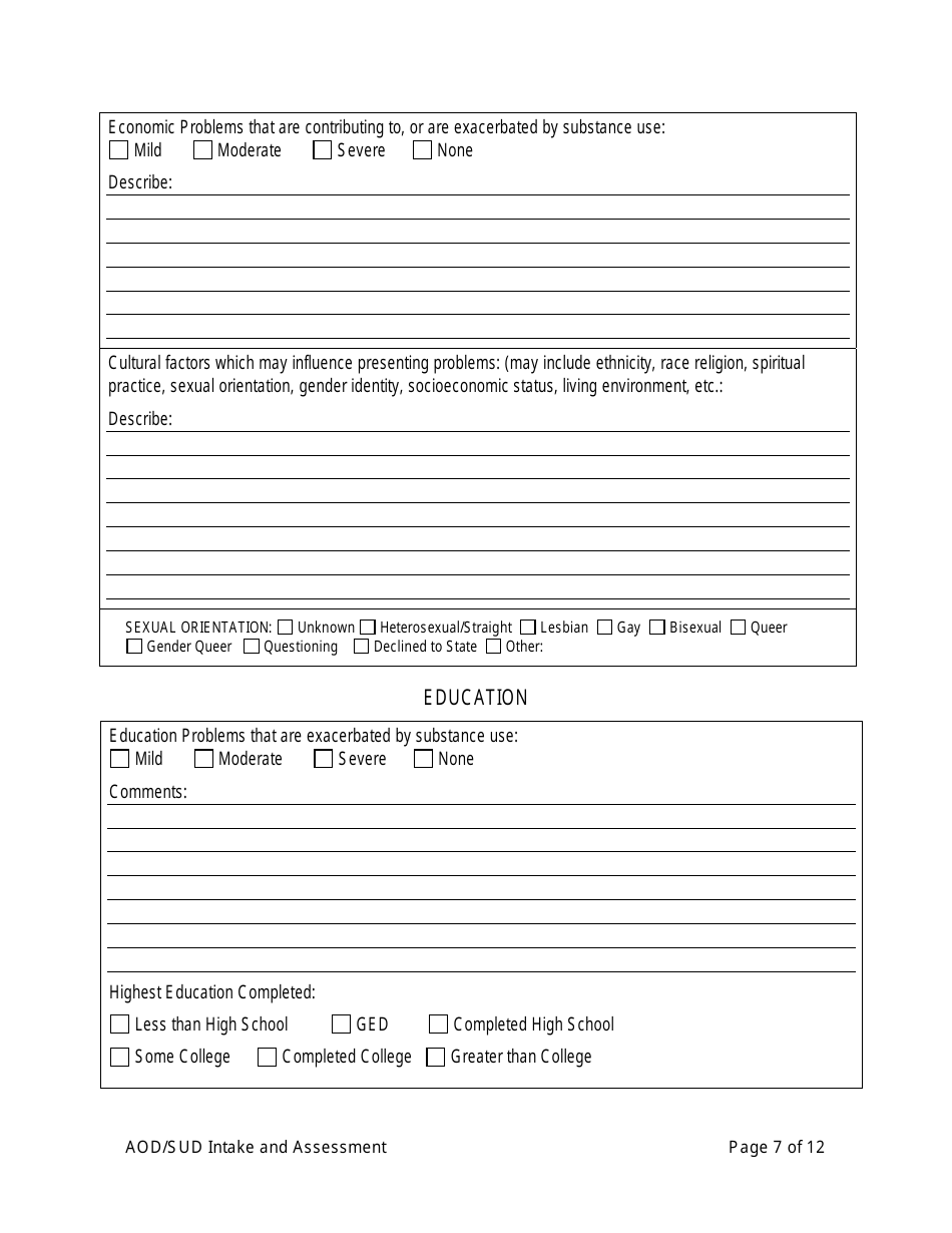 Aod / Sud Intake and Assessment - Alameda County, California, Page 7