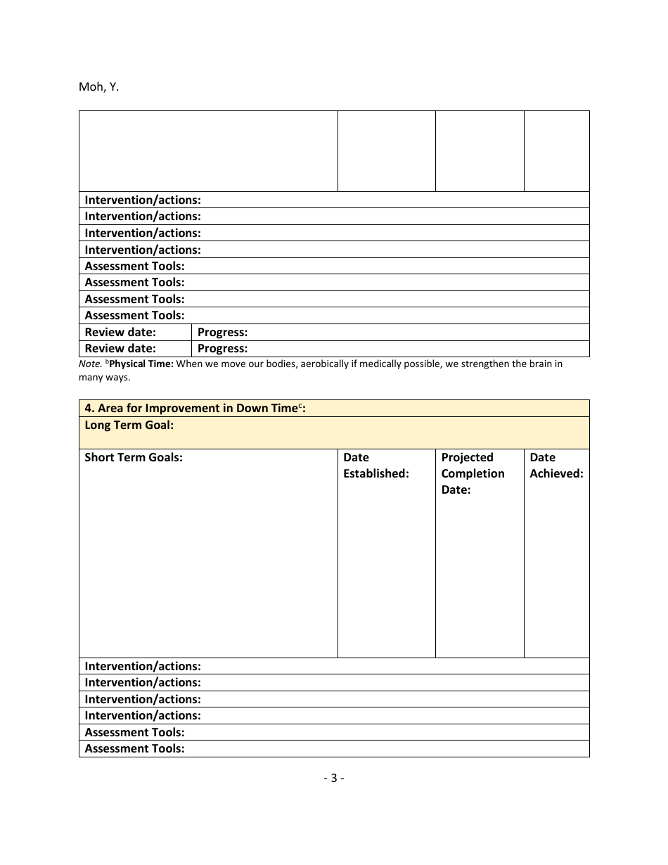 Treatment (Wellness) Plan Template - Yoon Suh Moh, Page 3