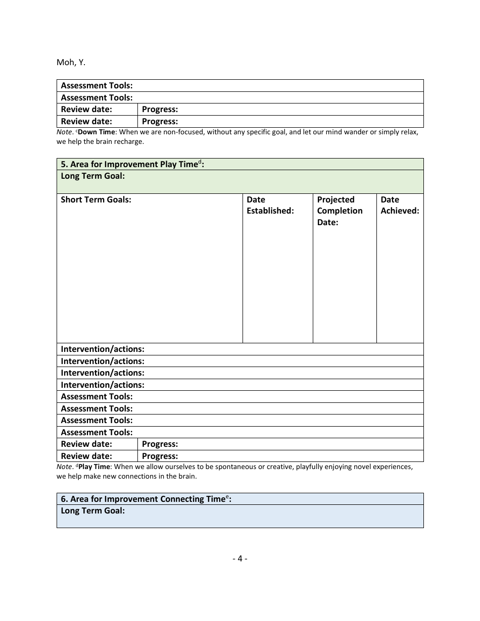 Treatment (Wellness) Plan Template - Yoon Suh Moh, Page 4