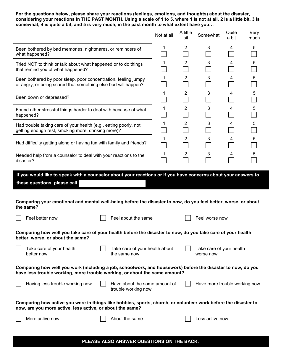 Participant Feedback Survey, Page 3
