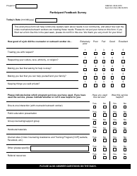 Document preview: Participant Feedback Survey