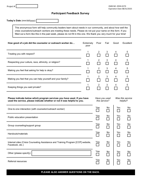 Participant Feedback Survey Download Pdf