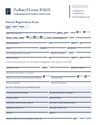 Document preview: Dental Patient Registration Form - Lester Dental