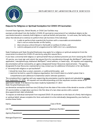 Document preview: Request for Religious or Spiritual Exemption for Covid-19 Vaccination - Connecticut